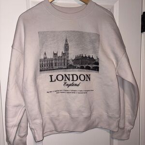 AB&F London England Graphic Sweatshirt - Cream